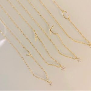 Initial K dainty necklace
